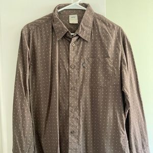 WESC long sleeve brown pattern button down